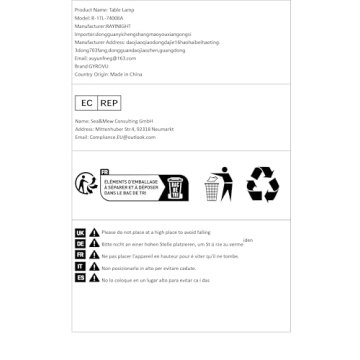GyroVu Bedside Lamp with Touch Control and USB Ports