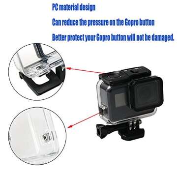 Waterproof Case for Gopro Hero 7, Hero 6, Hero 5, Hero 2018 Black Accessories, Housing Case Protecti...