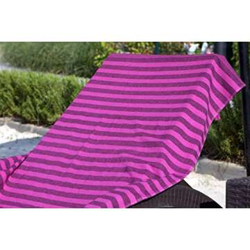 4 Pack Turkish Towel - Oversized Beach Towel Set of 4 for Adults - Striped 100% Cotton 35 x 65 inch Variety Colors
