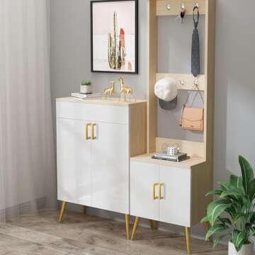 goldenwarm 35 Pack 5 inch Gold Cabinet Pulls Brushed Brass Drawer Handles Modern Square Stainless Steel Hardware Pull for Kitchen Cupboard Dresser