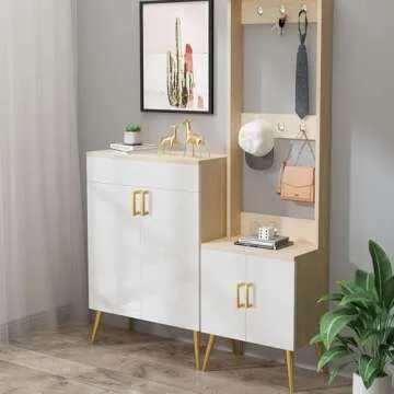 goldenwarm 35 Pack 5 inch Gold Cabinet Pulls Brushed Brass Drawer Handles Modern Square Stainless Steel Hardware Pull for Kitchen Cupboard Dresser