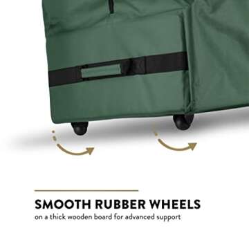 Zober Christmas Tree Storage Bag 9 Ft - Rolling Christmas Tree Storage Box - 600D Fabric, Durable Handles and Wheels - Large Christmas Tree Bag - Green