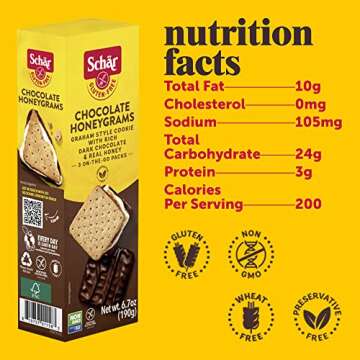 Schar Gluten Free Chocolate Honeygrams - Perfect for S'mores & Snacking!