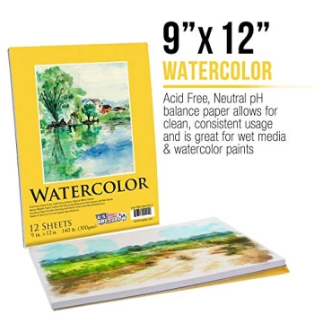 Premium Watercolor Painting Pad - U.S. Art Supply 9x12