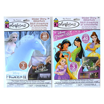 Colorforms Sticker Story Adventure Frozen II & Disney Princess Sets (Over 80 pcs & 6 Scenes) (Bundle...