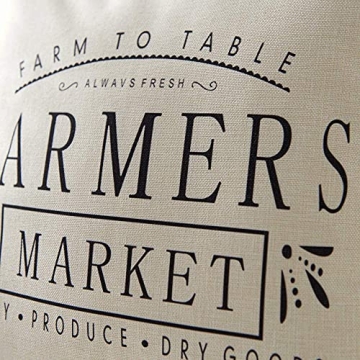 Meekio Farmhouse Pillow Covers with Farmers Market Quotes 18" x 18" for Farmhouse Decor Housewarming Gifts