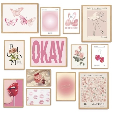 Fardes Coquette Room Decor Aesthetic Pictures - Pink Posters