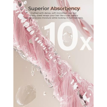 Hicober Quick Drying Microfiber Hair Towel for All Hair Types