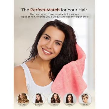 Hicober Quick Drying Microfiber Hair Towel for All Hair Types