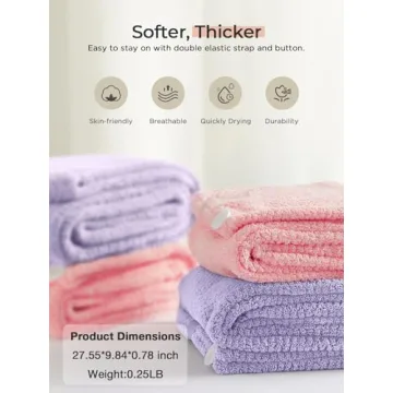 Hicober Quick Drying Microfiber Hair Towel for All Hair Types