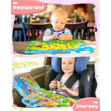 Benresive Reusable Sticker Book for Toddlers 2-4 Years, 3 Sets Travel Stickers for Kids, Waterproof Sticker Books for Toddlers 1-3, Crafts Activities for Todddlers 1-3 2-4 3-5