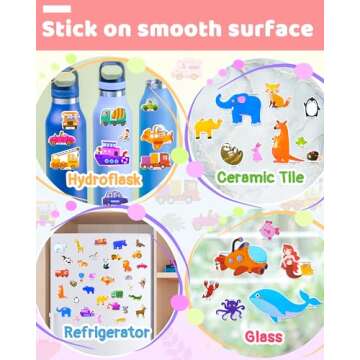 Benresive Reusable Sticker Book for Toddlers 2-4 Years, 3 Sets Travel Stickers for Kids, Waterproof Sticker Books for Toddlers 1-3, Crafts Activities for Todddlers 1-3 2-4 3-5