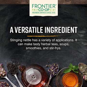 Frontier Co-op Stinging Nettle Leaf, 1/2-Pound, Cut & Sifted for Teas, Soups, Smoothies and Stir Frys (Packaging may vary)