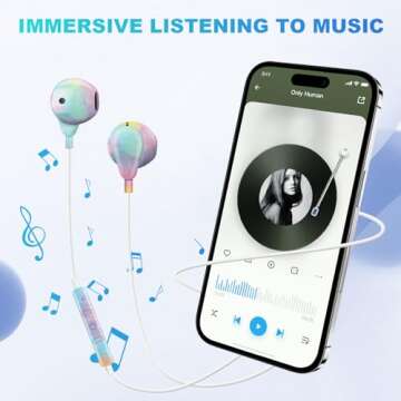 XNMOA Type C Wired Earbuds Headphones with Microphone,USB C Earphones with Volume Control&Support Call,Compatible with Samsung Galaxy S23 Ultra, S23+, iPad Pro MacBook,Most USB C Devices,Colorful