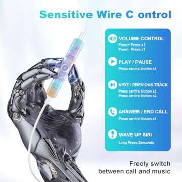 XNMOA Type C Wired Earbuds Headphones with Microphone,USB C Earphones with Volume Control&Support Call,Compatible with Samsung Galaxy S23 Ultra, S23+, iPad Pro MacBook,Most USB C Devices,Colorful