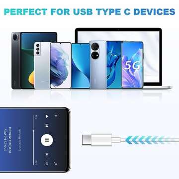 XNMOA Type C Wired Earbuds Headphones with Microphone,USB C Earphones with Volume Control&Support Call,Compatible with Samsung Galaxy S23 Ultra, S23+, iPad Pro MacBook,Most USB C Devices,Colorful