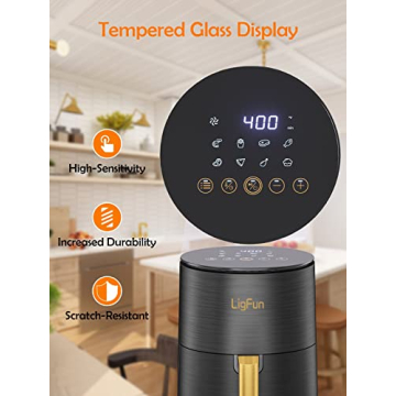 LigFun 4QT Air Fryer with Glass Screen & 8 Presets