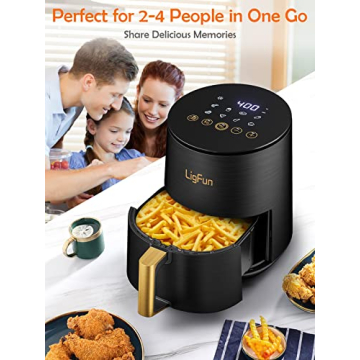LigFun 4QT Air Fryer with Glass Screen & 8 Presets