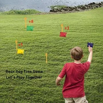 GOLDGE 28 Piece Outdoor Games Kit for Kids, Includes Potato Sack Race Bags, Bean Bag Toss, 3 Legged Race Bands, Egg Spoon Relay, for Easter & Birthday Parties (Potato Sack Race Bags)