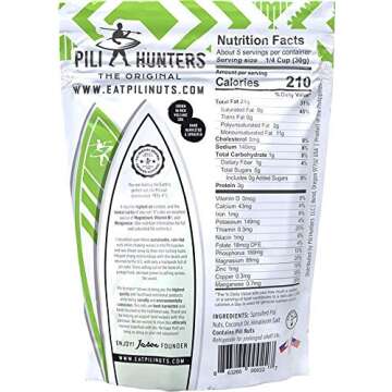 Pili Hunters - Wild Sprouted Pili Nuts, Coconut Oil and Himalayan Salt (5oz Bag) Keto/Paleo/Vegan Snacks, Low Carb Energy, Gluten Free, No Sugar Added, Superfood