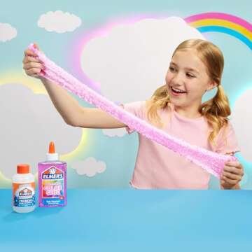 Elmer’s Neon Sky Slime Kit, Slime Supplies Include Transparent Color Liquid Glue, Crunchy Slime Activator, Cherry Limeade Slime Activator, 4 Count