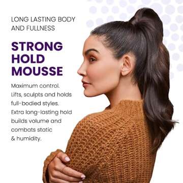 ALOXXI Strong Hold Mousse Volumizing Foam for Long-Lasting Fullness and Humidity Protection, 6.7 Oz