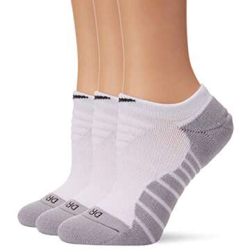 Nike Dry Cushion No-Show Training Socks (3 Pairs) - Medium White