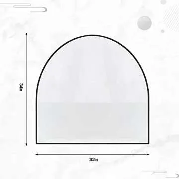 HARRITPURE Arched Bathroom Mirror 32" x 34“ Black Modern Wall Mirror Aluminum Alloy Frame Decorative Mirrors for Bedroom Living Room Entryway