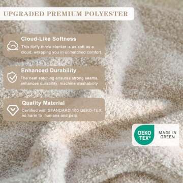 MH MYLUNE HOME Super Soft Throw Blanket, Khaki Ombre Design Fuzzy Microfiber Blanket Warm Cozy Fluff...