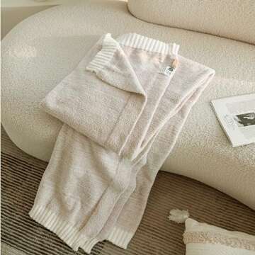 MH MYLUNE HOME Super Soft Throw Blanket, Khaki Ombre Design Fuzzy Microfiber Blanket Warm Cozy Fluffy Plush Knit Throw Blankets for Couch Bed Living Room (Khaki, 50"X60")