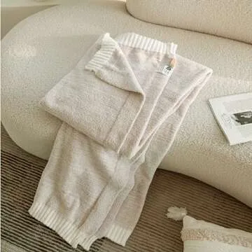 MH MYLUNE HOME Super Soft Throw Blanket, Khaki Ombre Design Fuzzy Microfiber Blanket Warm Cozy Fluffy Plush Knit Throw Blankets for Couch Bed Living Room (Khaki, 50"X60")