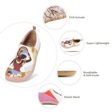 UIN Women's African Beauty Slip-on Canvas Shoes in Light Beige