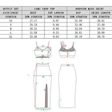 Cutiefox Skirt Sets for Women Knitted Crop Top Side Slit Midi Skirt 2 Piece Sweater Dress Colorblock Orange M
