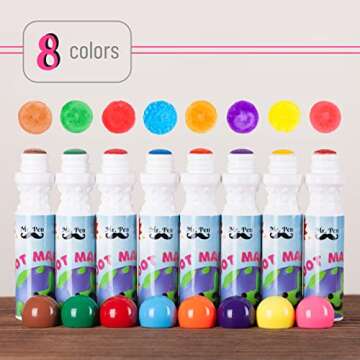 Mr. Pen- Washable Dot Markers, 8 Colors, Dot Markers for Toddlers and Kids, Paint Dotters for Kids, Dabbers for kids, Bingo Markers, Bingo Daubers, Non Toxic Paint Daubers, Bingo Dotters