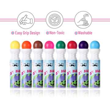 Mr. Pen- Washable Dot Markers, 8 Colors, Dot Markers for Toddlers and Kids, Paint Dotters for Kids, Dabbers for kids, Bingo Markers, Bingo Daubers, Non Toxic Paint Daubers, Bingo Dotters