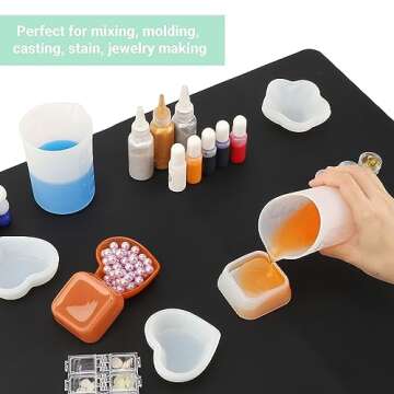 Gartful 250ml Silicone Measuring Cups, 4 PCS Large Nonstick Reusable Silicone Mixing Cups Durable Easy Clean for Epoxy Resin, Casting Molds, Stain Jewelry Making, Waxing, DIY, Art, Craft