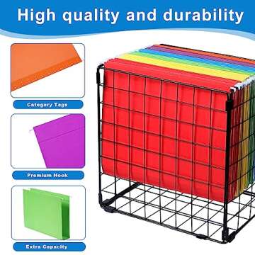 30 Pack Hanging File Folders, Letter Size with 1/5-Cut Adjustable Tabs, 6 Selected Color - File Folder Organizer for Filing Cabinet Office Home, Designed for Bulky Files, Medical Charts
