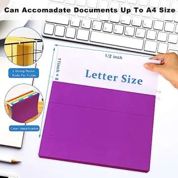 30 Pack Hanging File Folders, Letter Size with 1/5-Cut Adjustable Tabs, 6 Selected Color - File Folder Organizer for Filing Cabinet Office Home, Designed for Bulky Files, Medical Charts