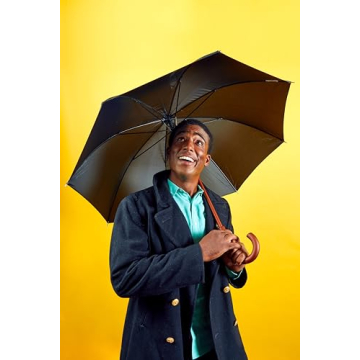 Totes Automatic Open Stick Umbrella - 48 Inch, Beige