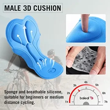 BALEAF Padded Bike Shorts for Men Cycling Shorts Padding Pockets UPF 50+ Black L