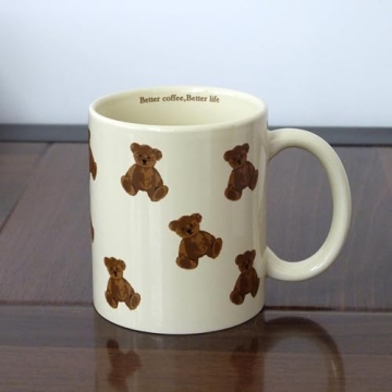 Heardbeli Cute Vintage Cartoon Bear Mugs - Whimsical Ceramic Coffee Cup for All Occasions