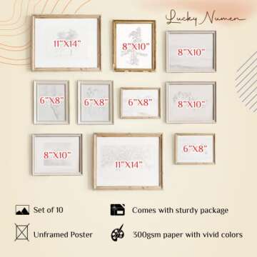 Set 10 Sketch Poster French Country Farmhouse Decor - French Botanical Art Prints, Vintage Wall Art ...