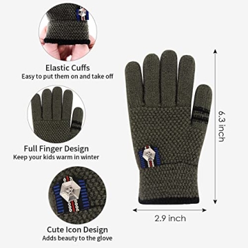 Warm Wool-Lined Winter Gloves for Kids by ORVINNER