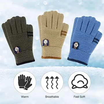 Warm Wool-Lined Winter Gloves for Kids by ORVINNER