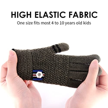 Warm Wool-Lined Winter Gloves for Kids by ORVINNER