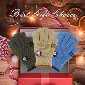 Warm Wool-Lined Winter Gloves for Kids by ORVINNER