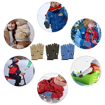 Warm Wool-Lined Winter Gloves for Kids by ORVINNER