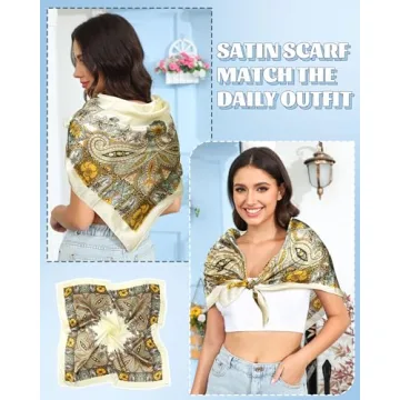 AWAYTR 35” Large Satin Head Scarves Set for Women