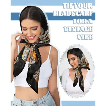 AWAYTR 35” Large Satin Head Scarves Set for Women
