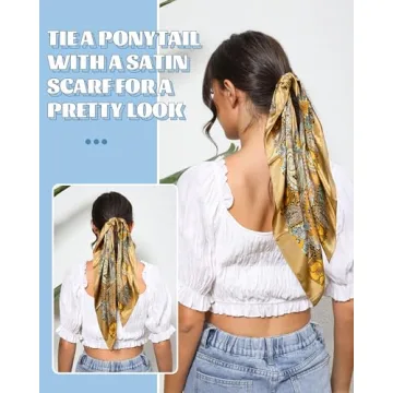 AWAYTR 35” Large Satin Head Scarves Set for Women